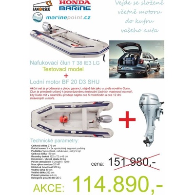 Honda Marine HonWave T 38 IE3 LG + BF 20 D3 SHU set