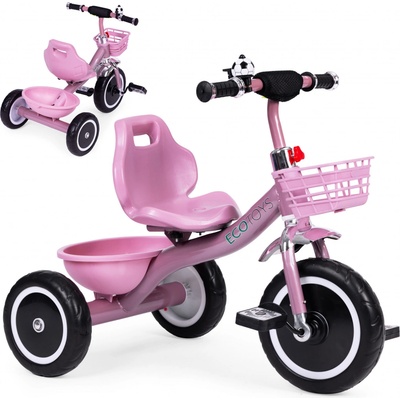 EcoToys protišmykové rukoväte zvonček košík ružová