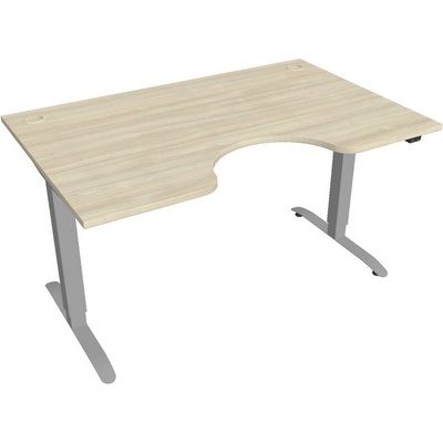 Hobis Office Pro psací stůl Motion MS ERGO 2 Šířka: 140 cm, Barva desky: akát, Barva kovu: šedá RAL 9006 Šířka 120-180 cm / 27 barevných variant