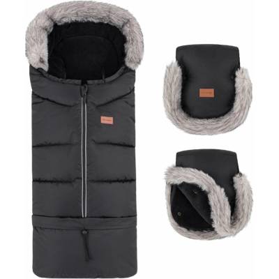 Petite&Mars Set zimný Arctic 4v1 Furry Forever Black