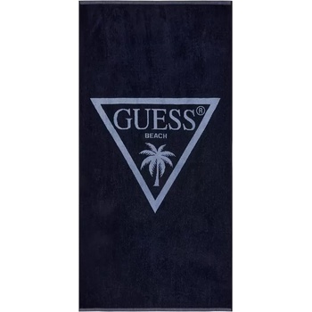 GUESS Плажна хавлия в тъмно синьо със светло синьо лого Guess