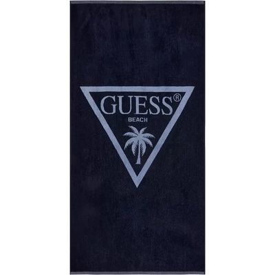 GUESS Плажна хавлия в тъмно синьо със светло синьо лого Guess