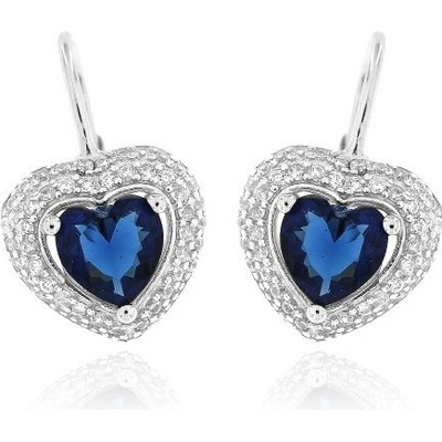 Zlatnictví U Kostela dámské náušnice tmavě modrá srdíčka 1162tm