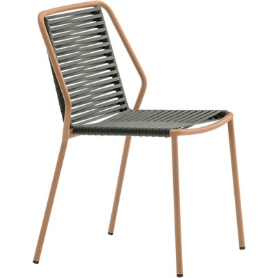 Pedrali Hnědá zahradní židle Philía 3900 se zelenošedým výpletem