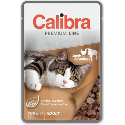 Calibra Cat Adult jehněčí a drůbeží kousky v omáčce 100 g