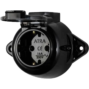 ELMARK Antique КОНТАКТ С КАПАК 16А 250v ip44 ЧЕРЕН (190207)