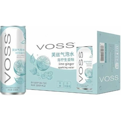 Voss Lime & Ginger Sparkling Drink 330 ml