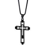 HARAHU Колие EM-34152 Cross - Черен KP34152