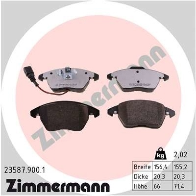 Sada brzdových destiček, kotoučová brzda ZIMMERMANN 23587.900.1