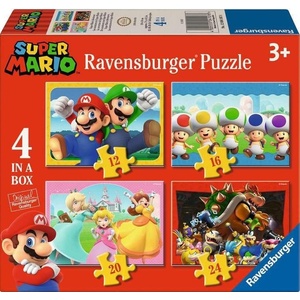 Ravensburger Детски пъзел Ravensburger 4 в 1 - Супер Марио (12004107) - baby