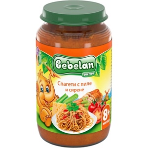 Bebelan Ястие Bebelan - Спагети с пиле и сирена, 220 g (5619) - ozone