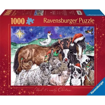 Ravensburger Пъзел Ravensburger от 1000 части - Коледна Ферма (12001269)