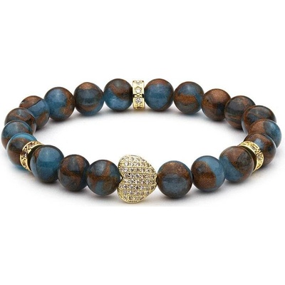 BudNej minerální magické srdce z jaspisu cloisonne MN1117