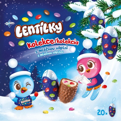 Orion Lentilky Vánoční kolekce s mléčnou náplní 350 g – Hledejceny.cz