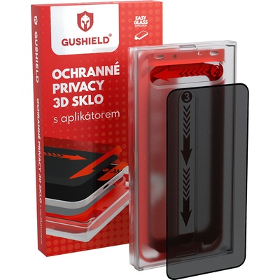 Gushield Ochranné privacy 3D sklo s aplikátorem iPhone 15 Pro (zatmavující) GUGP015