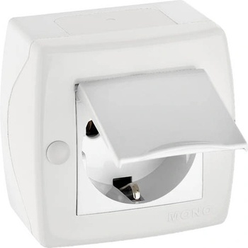 Image 1 of MONO КОНТАКТ С КАПАК ОТКРИТ МОНТАЖ mono octans БЯЛ СИВ (mn-104-010107-118)