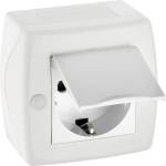 Mono Electric КОНТАКТ С КАПАК ОТКРИТ МОНТАЖ mono octans БЯЛ СИВ (mn-104-010107-118)