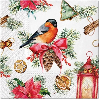 PAW servítky L Bullfinch with Lampion 33x33cm