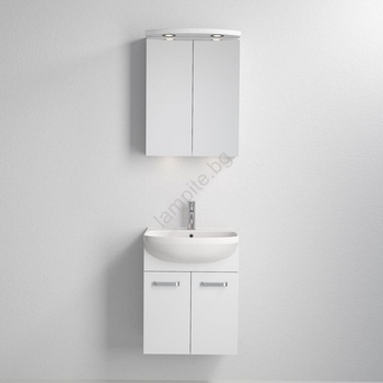 Bath Deluxe Шкаф за баня с мивка Vang + LED огледален шкаф 230V IP44 бял (BT0118)