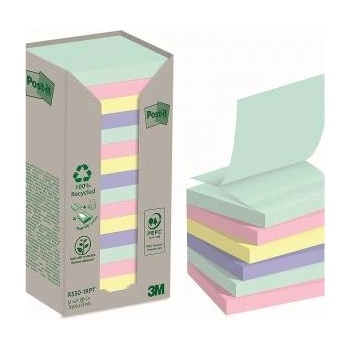 Post-it 3M Eco-friendly Post-it® Z-Notes, NATURE sticky notes, pastel, 76x76mm, 16x100 cards