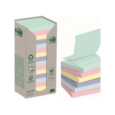 Post-it 3M Eco-friendly Post-it® Z-Notes, NATURE sticky notes, pastel, 76x76mm, 16x100 cards