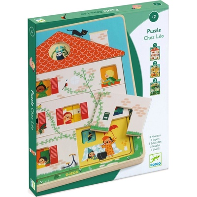 Djeco Chez Leo 12 dielne s 3 vrstvami