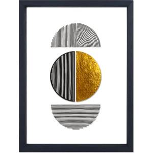 Vavien Artwork Картина върху стъкло в черна рамка Shapes II. , 32 x 42 cm - Vavien Artwork (CAM19460034252)
