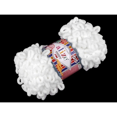 Pletací příze Alize Puffy Fine 100 g Varianta: 1 (55) bílá, Balení: 1 ks 49961/121974/232124