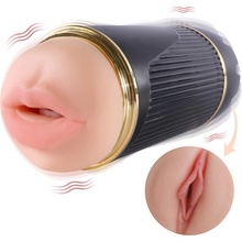 Lonely - masturbátor ústa a vagina - realistický silikon černý/natur