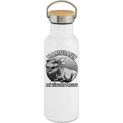 123TRIKO termoska Mamosaur, má vždycky pravdu, černý potisk 500 ml narozeniny