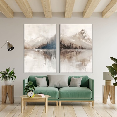 Decono Картини Абстрактни Планини в Бежово