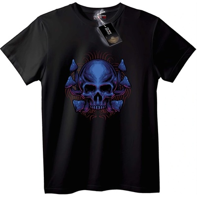 NOONEBRAND Тениска Череп и гъби - 5XL, Black