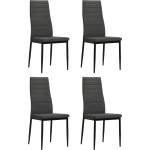 vidaXL Трапезни столове, 4 бр, сиви, масивно дърво каучук и текстил (246180)