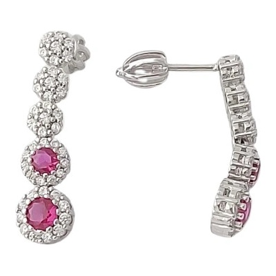 ibeauty stříbrné náušnice se zirkony ve tvaru kuličky zapínání na šroubek E-838-U