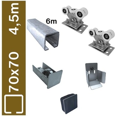 EKOfence Sada pre posuvnú bránu do 4,5m, Zn, NYLON, 70x70mm 12058