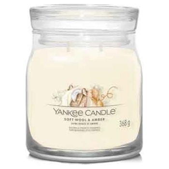 Yankee Candle Soft Wool & Amber подписана свещ средна 368 гр