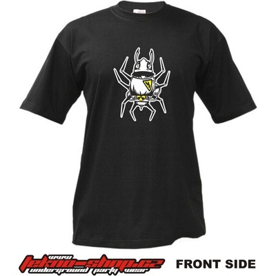 Teknoshop Cyber Spider tekno tričko s potiskem pánské černé