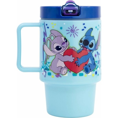 STOR Hrneček plastový s pítkem Stitch 530 ml