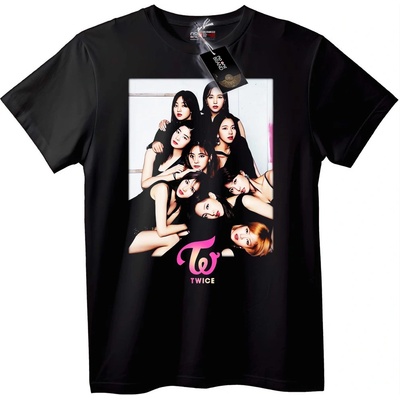 NOONEBRAND Тениска TWICE банда снимка - 2XL, White