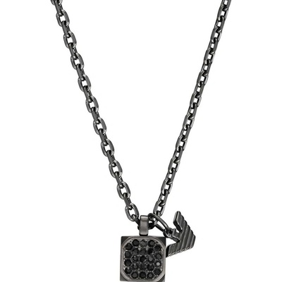 Emporio Armani Moderný pánsky náhrdelník s kryštálmi EGS3083060