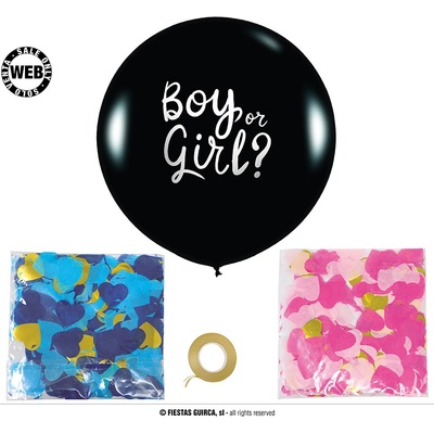 Guirca BALÓN latexový s konfetami Kluk nebo holka 60 cm