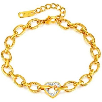 Titan Jewerly náramek z chirurgické oceli se srdíčkem zlatý GS1529