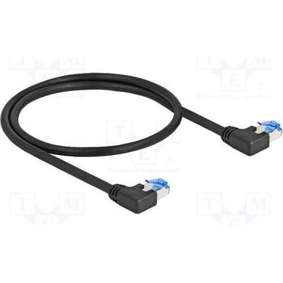 Delock 80209 Síťový rozhraní RJ45 Cat.6A, S/FTP, levý pravoúhlý, 0,5m, černý