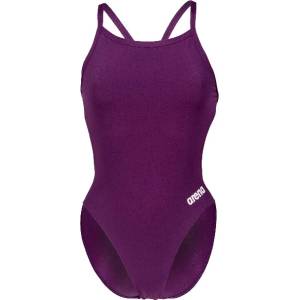 arena Дамски бански костюм Arena Women's Team Swimsuit Challenge Solid Swimsuit - Plum / White - размер 32 (EU) (150-4078-0912)