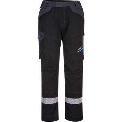 PortWest MODAFLAME WX3 FR402 Nehořlavé reflexní kalhoty Stretch černá