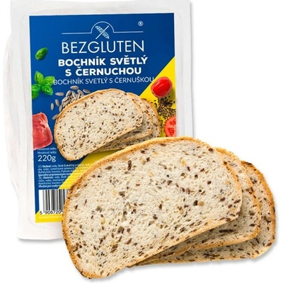 BEZGLUTEN Chléb bílý s černuchou bez lepku 220 g – Sleviste.cz