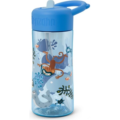 Affenzahn Детска бутилка за вода Affenzahn Kid's Kunststoff Trinkflasche Water bottle - Unendliche Unterwasserwelt - размер 0, 43 l (533-2363-0311)