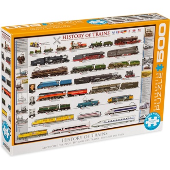 EUROGRAPHICS Пъзел Eurographics от 500 части - История на влаковете (65000251)