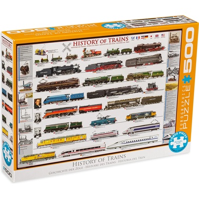 EUROGRAPHICS Пъзел Eurographics от 500 части - История на влаковете (65000251)