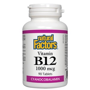 Natural Factors Vitamin B12/ Витамин В12 (цианокобаламин) 1000 mcg х 90 таблетки Natural Factors (1246 NF)